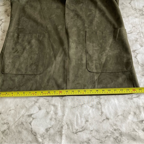 Olive green suede feel jacket - Picture 4 of 7